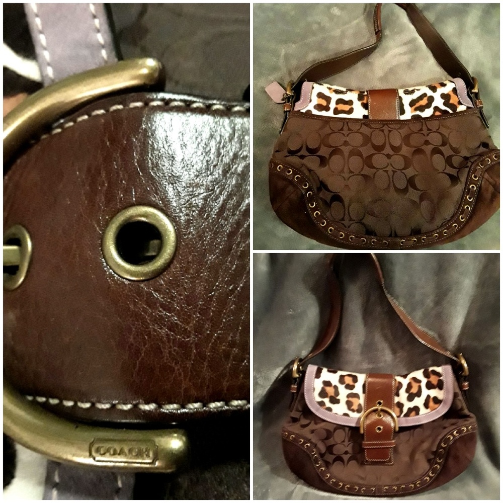 Coach suede animal print purse in EUC